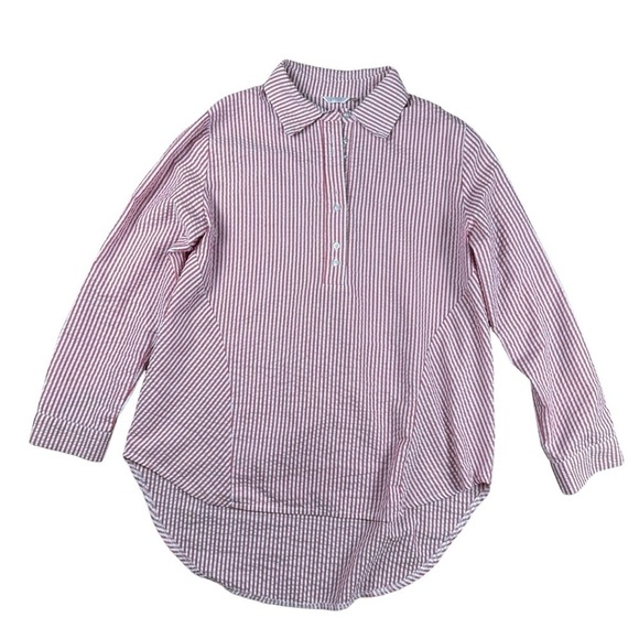 Kaktus Striped Long Sleeve Collared Top - Picture 1 of 4
